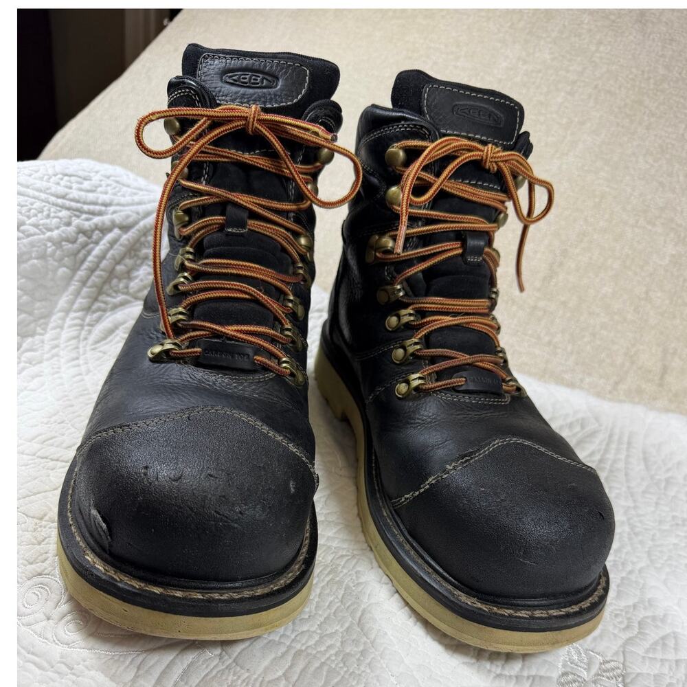 Keen Men's Black 12D Utility Steel Toe Work Safety Outdoor Hiking Boots Trail - Picture 7 of 10